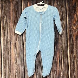 Blue Polka Dot Baby Sleeper- Size 2